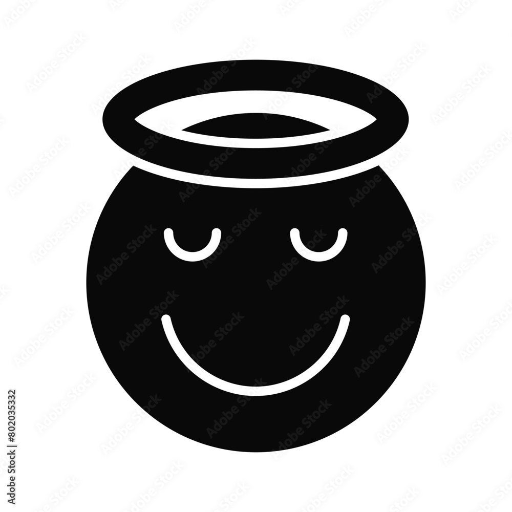 Perfectly designed icon of angel emoji, ready to use vector Perfectly designed icon of angel emoji, ready to use vector