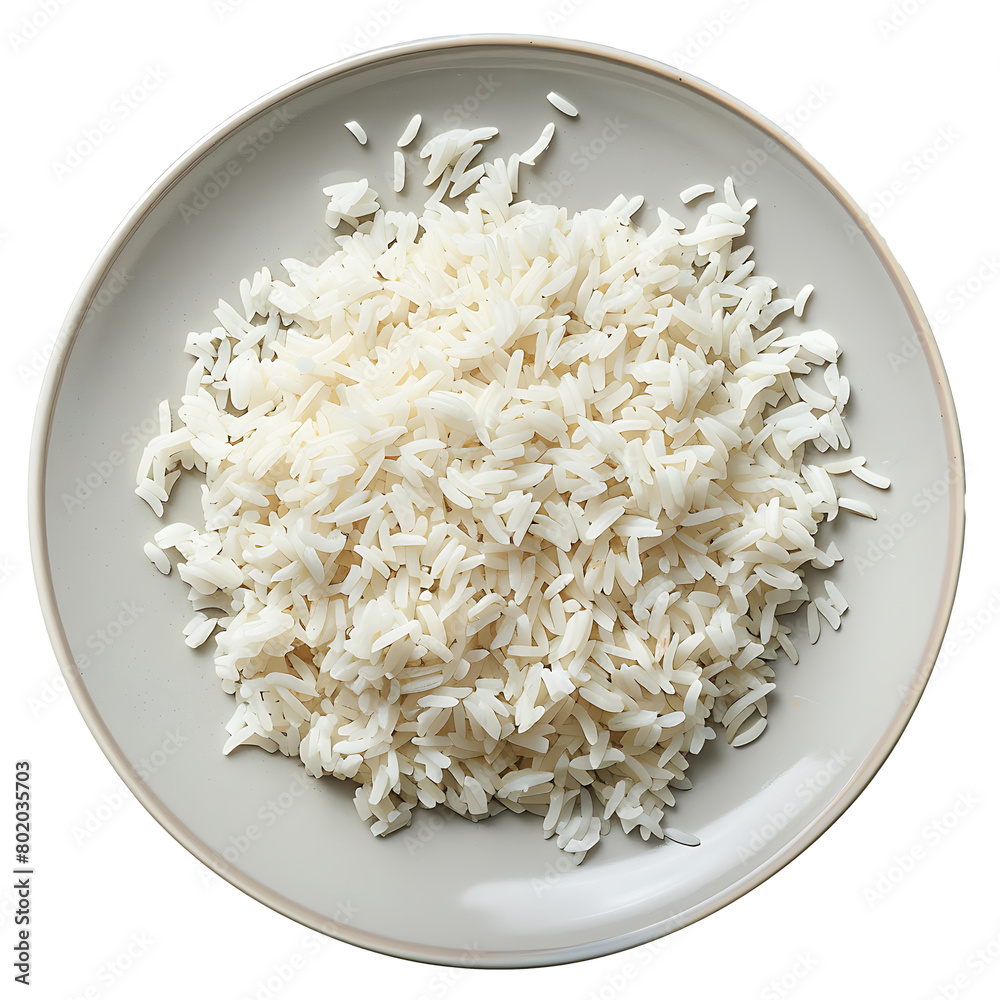 White rice on a plate, for the food menu White rice on a plate, for the food menu