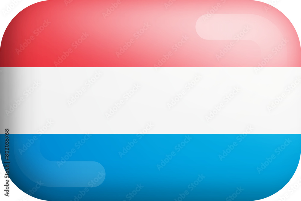 Luxembourg Official National Flag 3D Rounded Glossy Icon Isolated Design Element Luxembourg Official National Flag 3D Rounded Glossy Icon Isolated Design Element