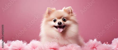 Small dog with mouth open and tongue out