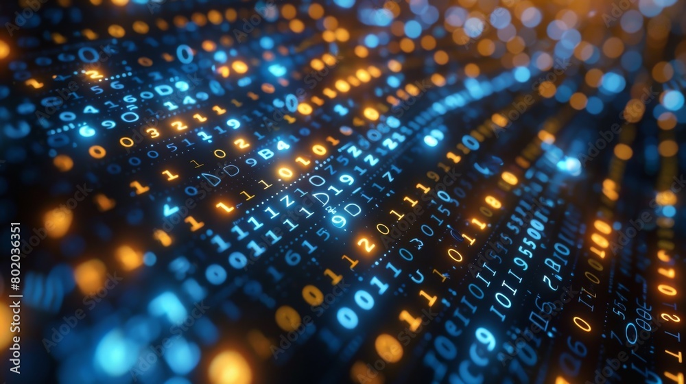 Abstract Background of Binary Code and AI Algorithms. Technology and ...