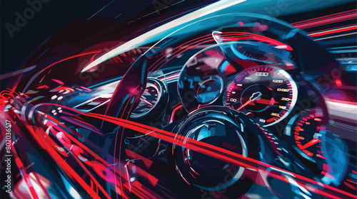 Double exposure of speedometer and transmission gear