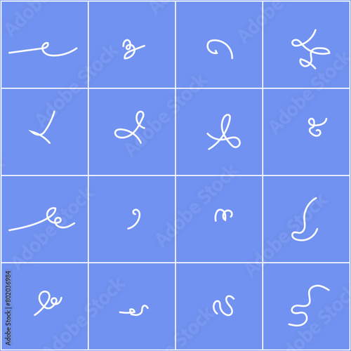 Aesthetic squiggle line vector set design