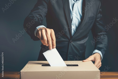 Person depositing voting paper in ballot box