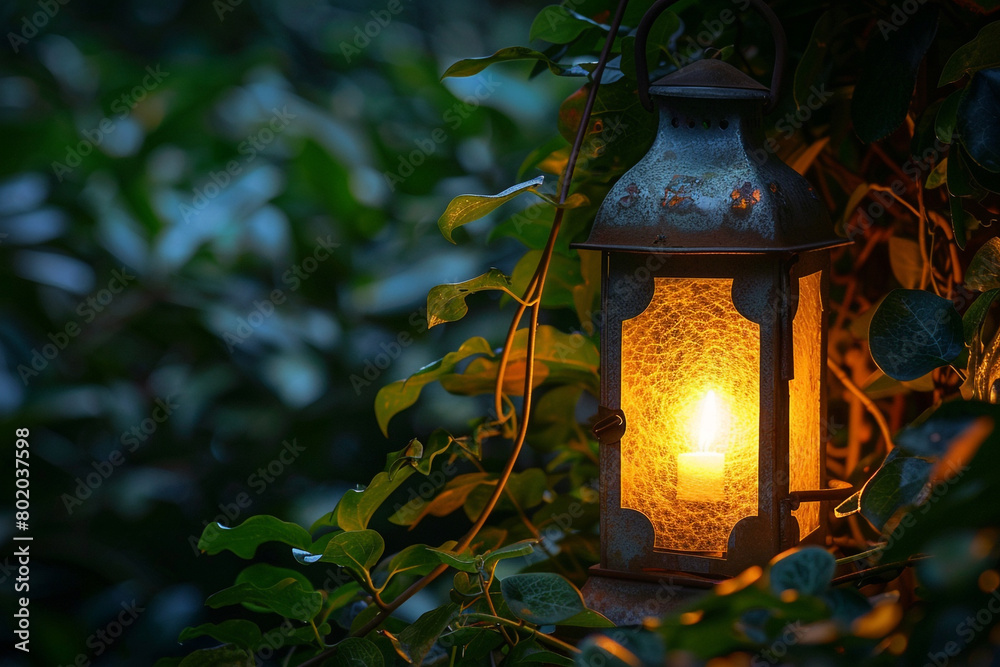 The warm glow of a lantern in the darkness
