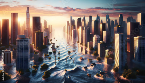 Visualizing the Threat of Rising Sea Levels: Flooded Cities, Submerged Coastlines, and Displaced Communities Due to Climate-Induced Flooding