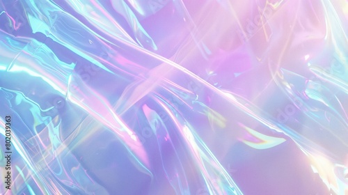 Abstract background of holographic foil in pink  blue and white colors