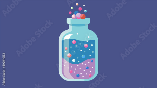 A sensory bottle filled with glitter and small beads ideal for calming the mind and providing mesmerizing visual and tactile stimulation.. Vector illustration