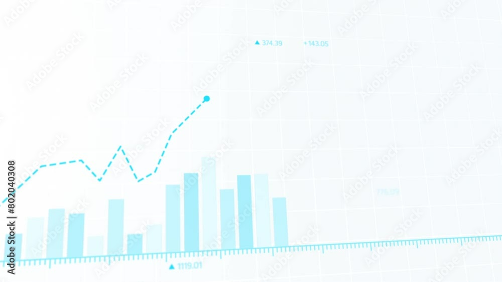 Dynamic blue animated graph showing market trends and financial fluctuations Dynamic blue animated graph showing market trends and financial fluctuations