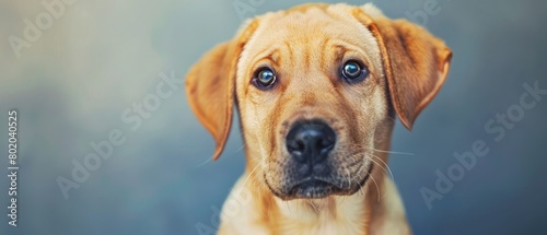 studio shot of a dog on an isolated background.copy space.looking at camera . front view.cute puppy .dog isolated . puppy dog closeup face indoors.happy dog .cute puppy isolated.isol pup.