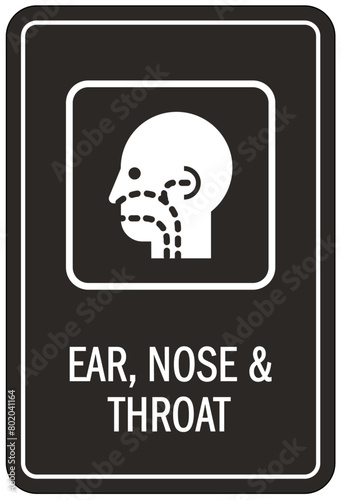 Ear, nose and throat ENT clinic sign
