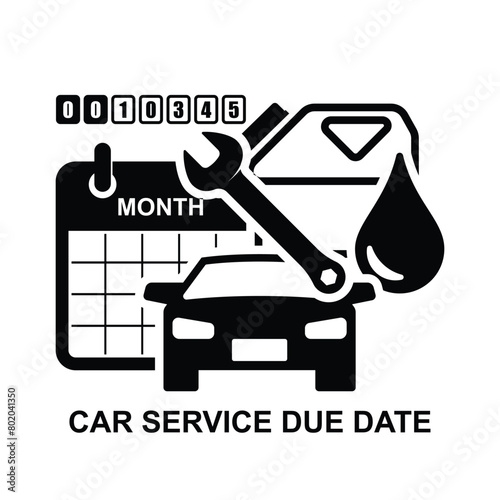 Car service due date icon isolated on background vector illustration.