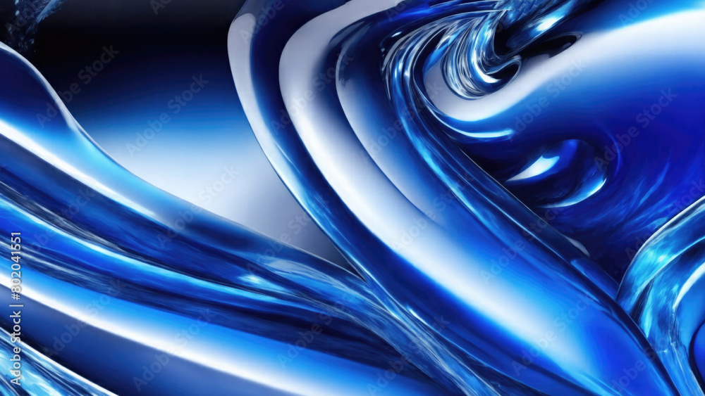Blue Chrome Metal Wave background