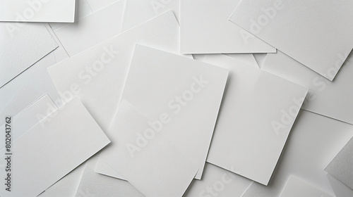 Blank sheets of paper on light background photo