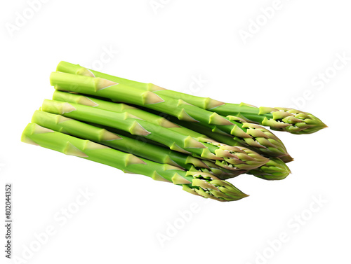 a bunch of asparagus on a white background