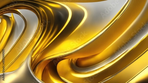 Yellow Chrome Metal Wave background