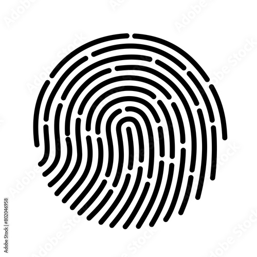 Illustration of fingerprint. The background is transparent. Fingerprint authentication.