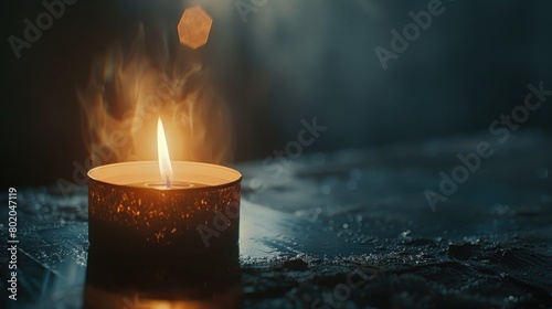 A close-up shot of a candle burning softly  representing hope and resilience in the face of trauma on National PTSD Awareness Day.