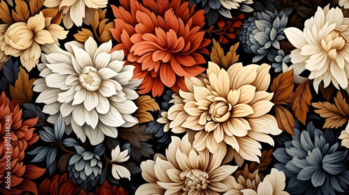  Textile Pattern Floral Background, Elegant Design for Decorative Themes, Hand Edited Generative AI