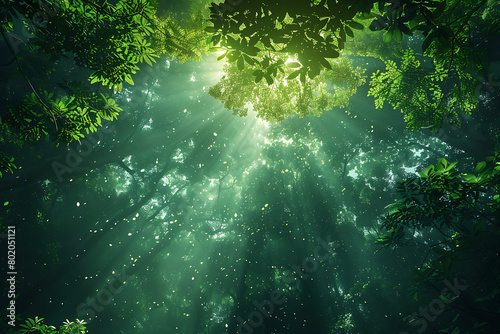 sun rays in the forest