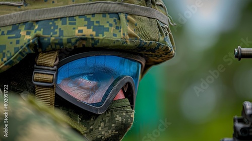 Close up portrait of fatigued soldier, intense expression of battle weary warrior