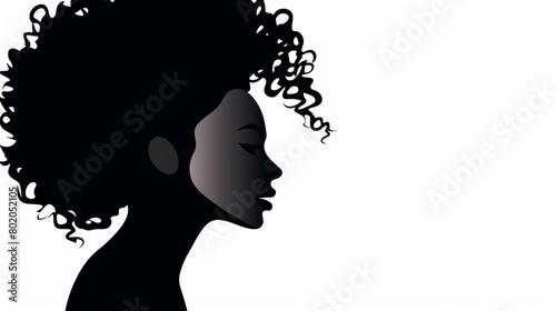 Confident African American Woman with Curly Hair Portrait in Studio © Spear