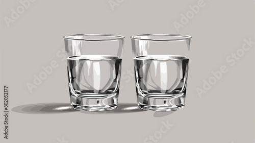 Glasses of vodka on grey background Vectot style vector