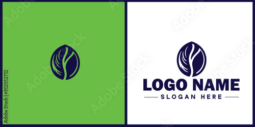 coffee bean icon logo Hot coffee shop Cafe food court store modern flat business vector logo