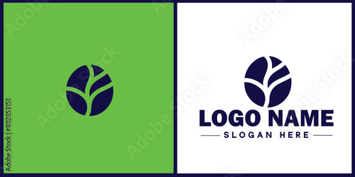coffee bean icon logo Hot coffee shop Cafe food court store modern flat business vector logo