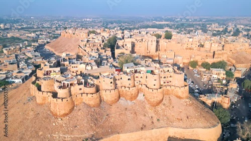 Jodhpur, blue city from drone, Mehrangarh fort, India from the air