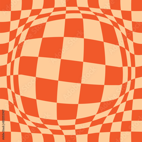 Groovy checkered seamless patterns, vintage aesthetic backgrounds, psychedelic checkerboard texture. Retro set wavy abstract vertical backgrounds in style hippie 60s, 70s