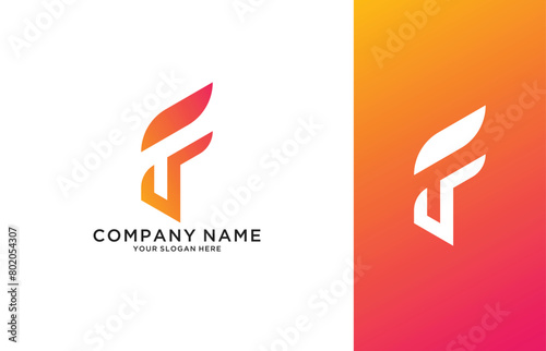  letter F vector artwork featuring the in the form of an F Logo, suitable for businesses whose names start with the letter F-free download 