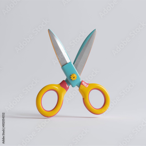 3d render illustration of a pair of scissors for school
