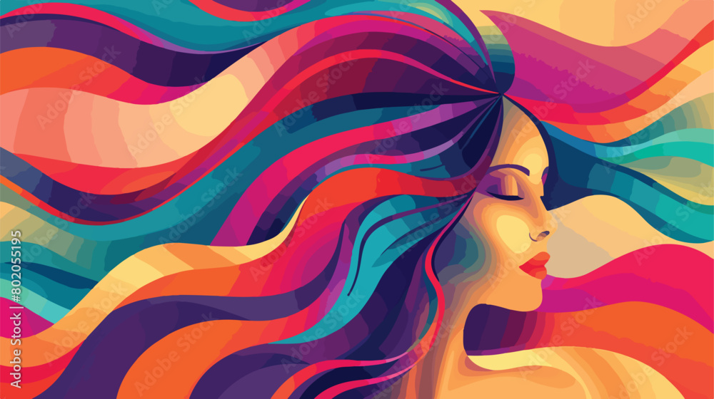 Hair Salon design over multicolored background vector