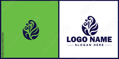 coffee bean icon logo Hot coffee shop Cafe food court store modern flat business vector logo