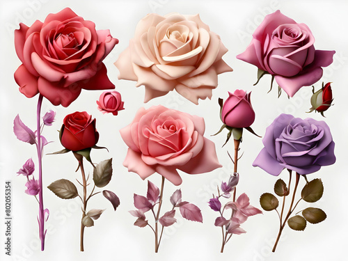 background with roses floral, beauty, petal, card, gift, leaf, red,Ai generated 