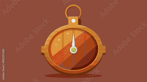 A timer pendant made of wood and leather worn around the neck during the sauna session to keep track of time in a discreet and fashionable manner..