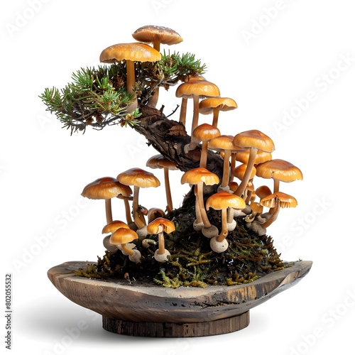 Mushroom in  pot Isolation on white background © Feroz