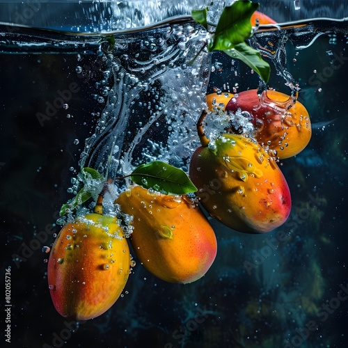 mangoes fruits floating in the clean  water  © Feroz