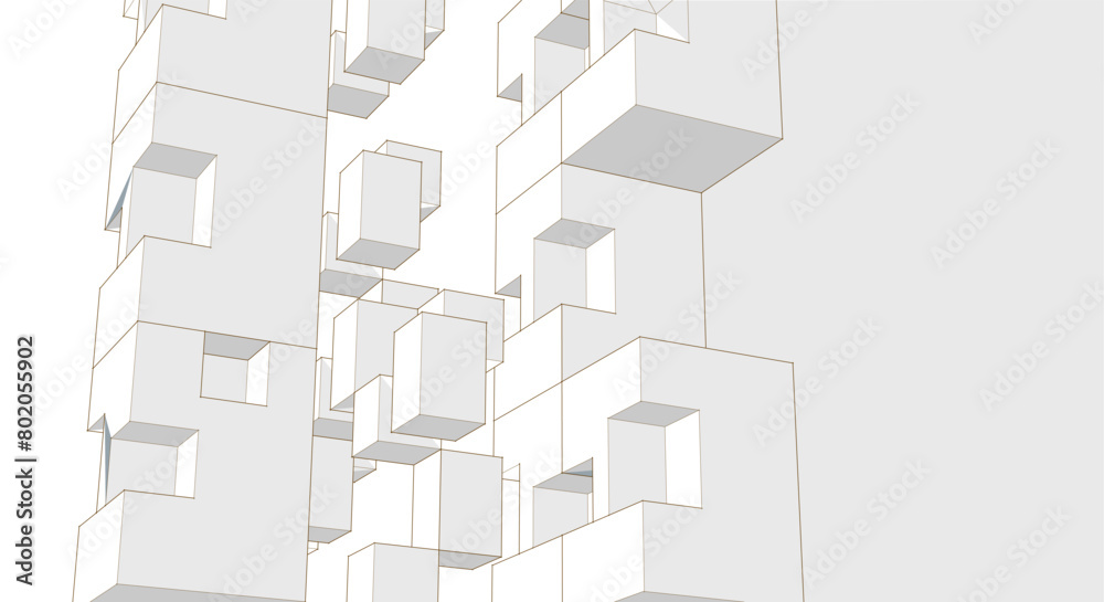 Fototapeta premium abstract modular architecture 3d rendering