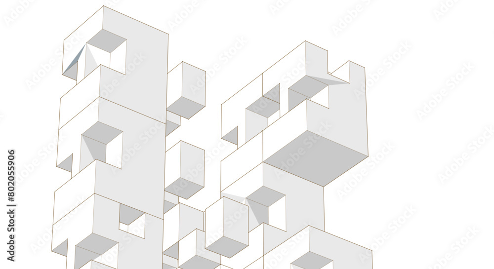 abstract modular architecture 3d rendering abstract modular architecture 3d rendering