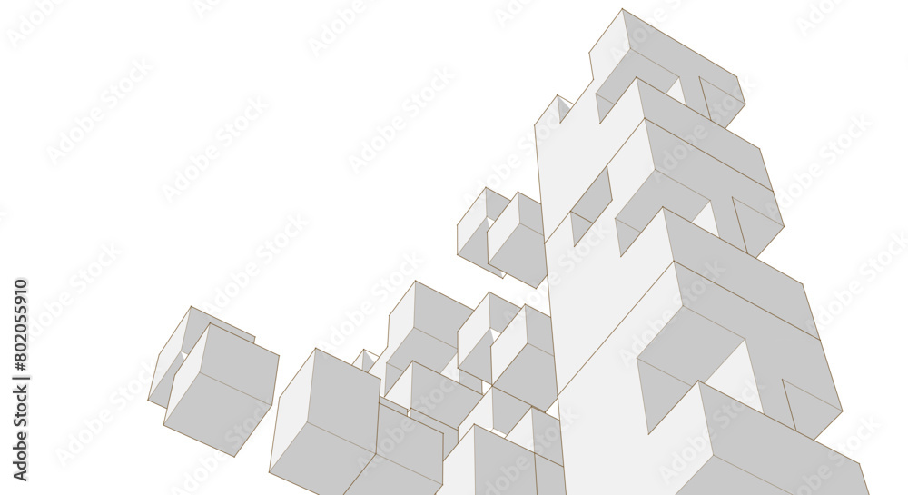 Fototapeta premium abstract modular architecture 3d rendering
