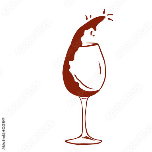 illustrations of hand-drawing doodle in red wine fit for engagement wedding invitation with y2k aesthetic fun vibes