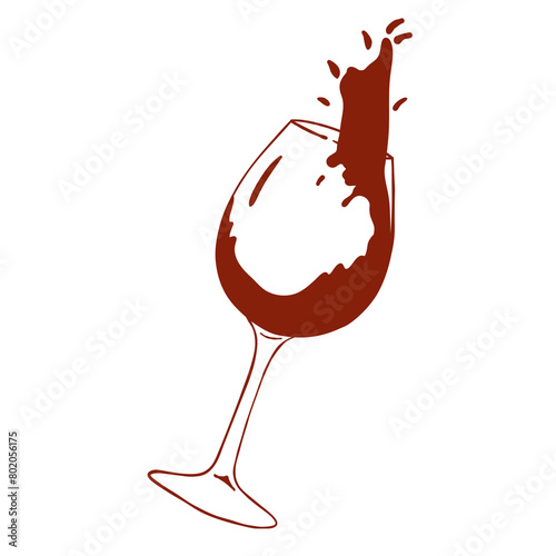 illustrations of hand-drawing doodle in red wine fit for engagement wedding invitation with y2k aesthetic fun vibes