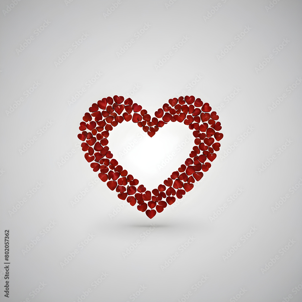 red heart on white