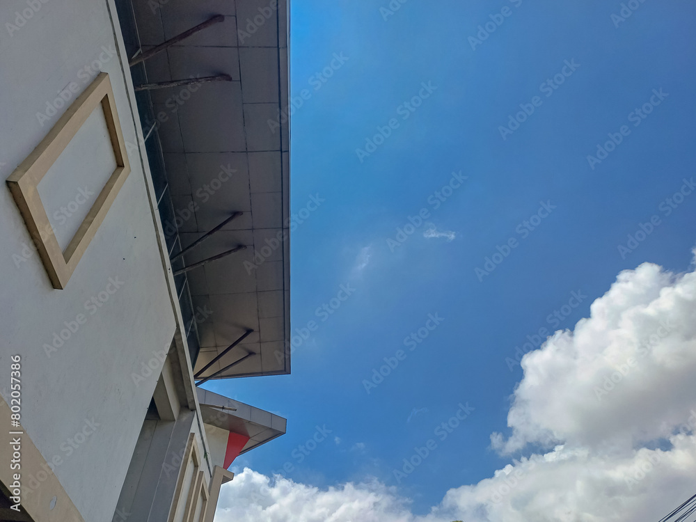 the roof of the building with a very bright daytime breeze the roof of the building with a very bright daytime breeze
