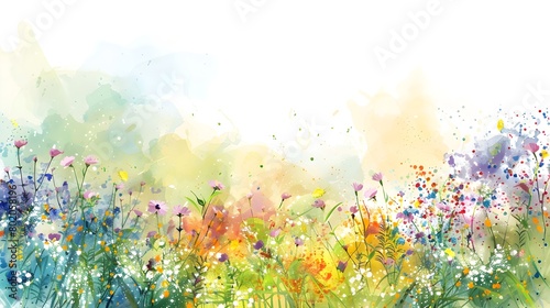 Vibrant Watercolor Hillside...