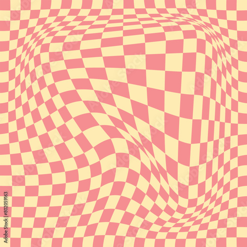 Set of chess board backgrounds. Psychedelic design in 60-70s. Colored. Seamless Pattern in hippie design. Vintage aesthetic psychedelic checkerboard texture. 11:11