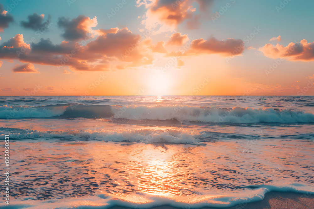 Capture the beauty of a serene beach sunset 