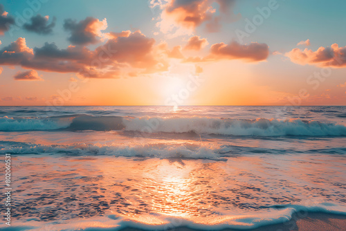 Capture the beauty of a serene beach sunset 
